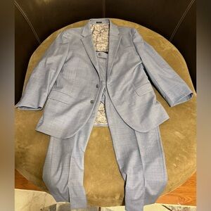 JOE Joseph Abboud Slim Fit Light Blue Wool Blend Suit 44R / 38W
